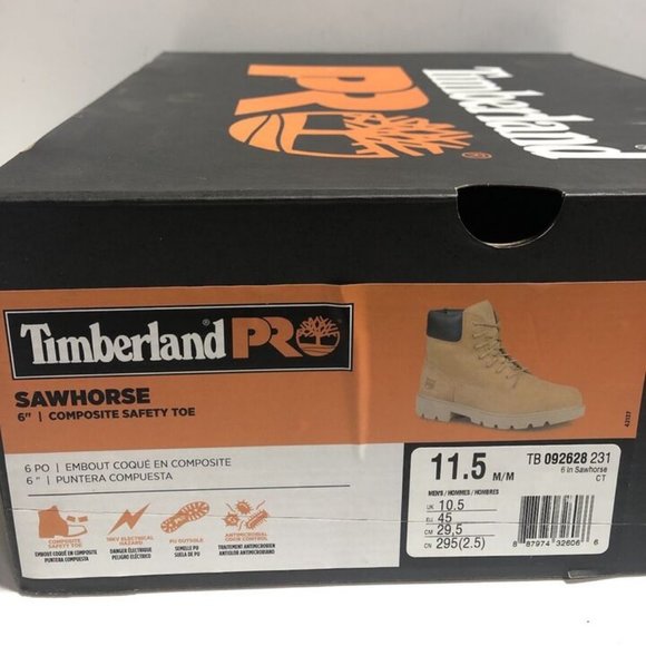 Timberland Pro Men’s Sawhorse 6”, Composite Toe Work Boots, Size 11.5 M
